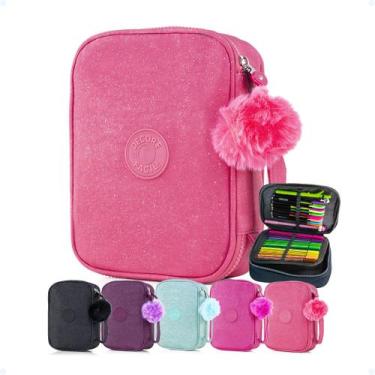 Imagem de Estojo Grande Box Jumbo Escolar C/ Divisórias Compartimentos - Hxt, Ro