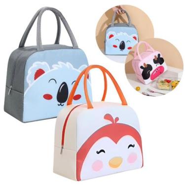 Imagem de Kit 2 Uni De Lancheira Térmica Escolar Menino Menina Infantil Com Alça
