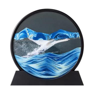Imagem de rysnwsu Imagem de arte de areia em movimento com espelho, arte de areia dinâmica 3D paisagens de movimento líquido, brinquedos de arte de mesa grandes para crianças, decoração de mesa relaxante para