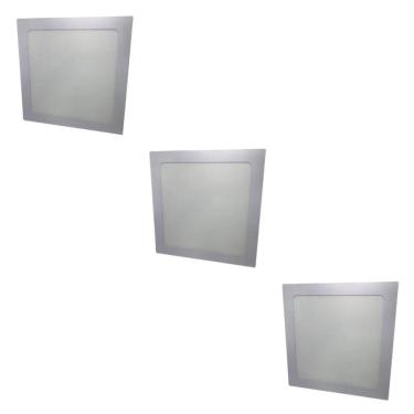 Imagem de Kit Com 3 Painéis Plafon Led Embutir Quadrado 18w 6500k Max-0359