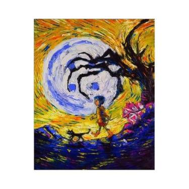 Imagem de Pintura Em Diamante 5D De Halloween, Arte De Coraline E Vincent Van Go