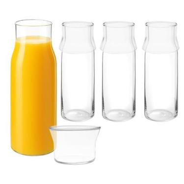 Imagem de Kit 3 Jarra Decanter Moringa 400ml Com Copo 110ml Água Suco Transparen