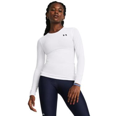 Imagem de Camiseta Manga Longa de Compressão Feminina Under Armour HeatGear M Branco-Feminino