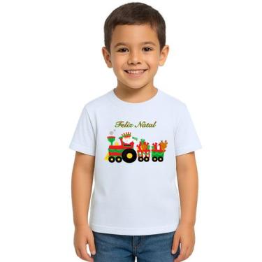 Imagem de Camiseta Natalina Trenzinho de Natal Personalizada - UseP4, Branco, In