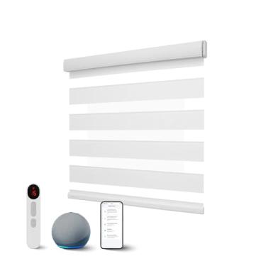 Imagem de CITOLEN Persianas motorizadas com controle remoto, persiana de zebra integral para janelas, persiana automática inteligente de tamanho personalizado para controle remoto de janela, persianas de zebra