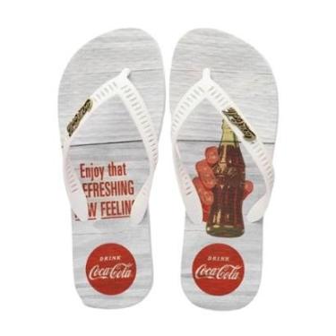 Imagem de Chinelo Masculino Coca-Cola Cc4422 Wood Bottle Branco-Masculino