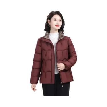 Imagem de Jaqueta Parka De Algodão Feminina Para Outono Inverno Com Lapela Casua