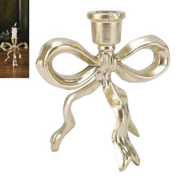 Imagem de Pssopp Suporte de Vela de, Castiçal Vintage Dourado Decorativo para Peça Central de Mesa de Natal de Casamento