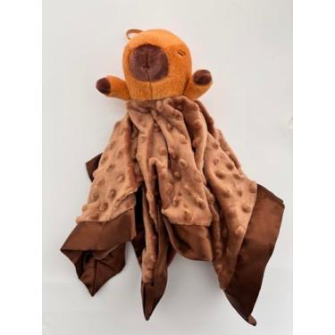 Imagem de Cobertor de segurança Capybara, macio, amoroso, unissex, presente para bebês recém-nascidos, meninos e meninas, brinquedo de pelúcia cinza 40,6 cm
