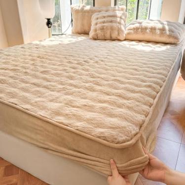 Imagem de Jogo de lençol Queen, lençol com elástico, sem bolinhas, resistente a rugas, design de bolso profundo, durável, resistente ao desbotamento, fácil manutenção||180 x 200 cm