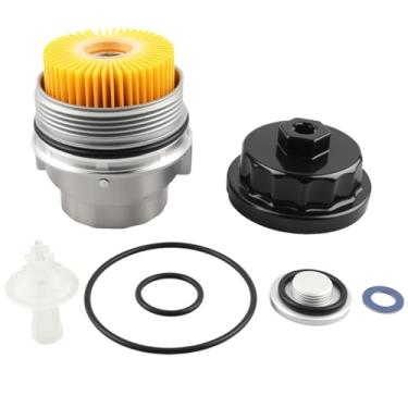 Imagem de Kit de montagem de tampa de filtro de óleo compatível com Toyota Lexus 2.5L 3.5L - 2016-2023 Tacoma, 2006-2018 RAV4, 2007-2022 Camry - More Highlander, Sienna, RX350-15620-31060, 15643-31055 0, 041 52