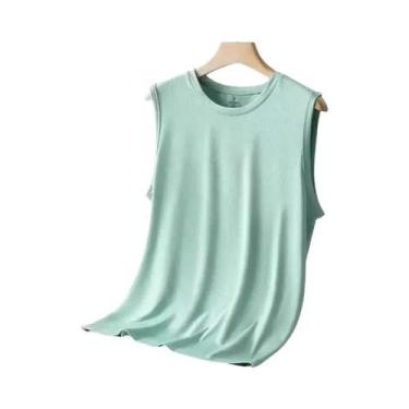 Imagem de Camiseta Regata Masculina Leve De Seda Gelada Com Malha Para Esportes 