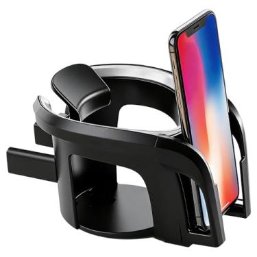 Imagem de Porta-Copos Extra para Automóvel,Suporte Para Telemovel A Prueba De Impactos 2 Em 1 | Clip Adaptável de Suporte para Bebidas | Compativel Com Maioria Dos Smartphones Garrafas Canecas Latas Para SUV