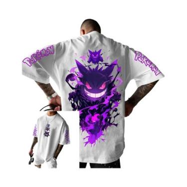 Imagem de Camiseta Masculina Oversized Com Estampa De Anime Pokémon, Estilo Y2K,