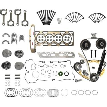 Imagem de Conjunto de juntas de cabeça 2,4 kit de engrenagens VVT com válvulas bielas kit de rolamento de pistão adequado para Buick Lacrosse Chevrolet Equinox Malibu GMC Terrain 2.4L L4 DOHC 2010-2017
