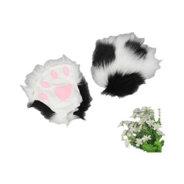 Imagem de Luvas De Inverno Femininas Quentes De Pelo Sintético Sem Dedos Com Gar