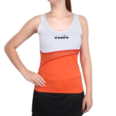 Imagem de Regata Diadora L. Tank Icon Branca e Laranja-Feminino