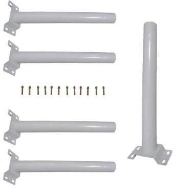 Imagem de Suporte Barra Poste Luminaria Solar Parede 5 unidades Rua Jardins Quin