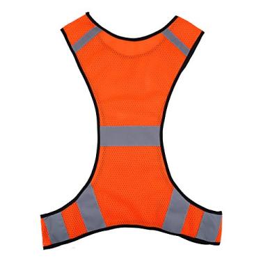Imagem de Estink Colete de Segurança Refletivo de Alta Visibilidade para Corrida Noturna Ajustável na Cintura Tecido Poliéster Laranja Lima 22 Polegadas 82cm 110cm 1 Peça (Laranja Vermelho)