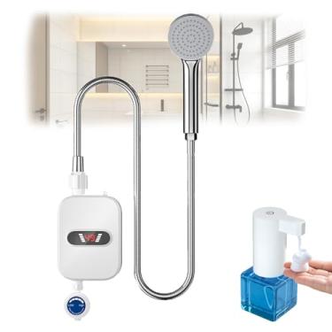 Imagem de Aquecedor De áGua EléTrico InstantâNeo Mini De 3000w,Com Chuveiro E Dispensador De Sabonete LíQuido Para Uso No Chuveiro Ou Embaixo Da Pia