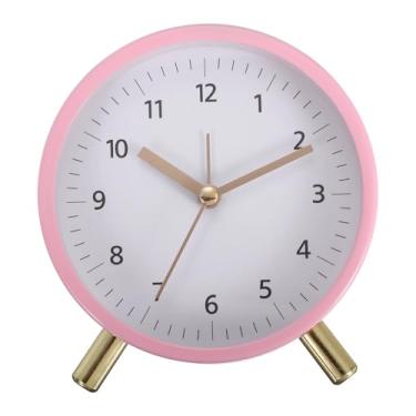 Imagem de PATIKIL Despertador analógico, despertador com luz de fundo, fofo, silencioso, movimento de quartzo sem tique-taque, operado por bateria para quarto, escritório, sala de estar, mesa, prateleira, verde