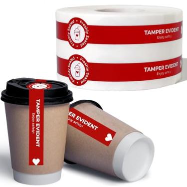 Imagem de Adesivos invioláveis para comida para viagem - 2,5 cm x 7,6 cm x 500 etiquetas vermelhas