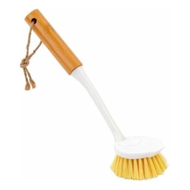 Imagem de Escova de Limpeza Multiuso Louça Pratos com Raspador Bambu 25 cm