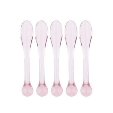 Imagem de 5 unidades de espátulas cosméticas de plástico aplicador de creme para os olhos bastão massageador de olhos máscara colher ferramentas de cuidados com a pele