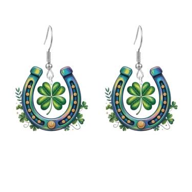 Imagem de Brincos de ferradura para o dia dos namorados, brincos femininos pendentes para lembrancinhas de festa, joias de acrílico para intercâmbio de estudantes, presentes para lembrancinhas de sala de aula