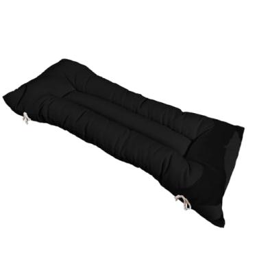 Imagem de Almofada Futon 120 cm x 40 cm para cadeira e banco estampada - Varias Estampas - Futon grande Moderna(liso preto)