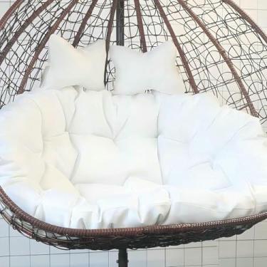 Imagem de Almofadas impermeáveis ​​para balanço de jardim/terraço, almofadas duplas de substituição para balanço, almofadas decorativas para cadeira suspensa.