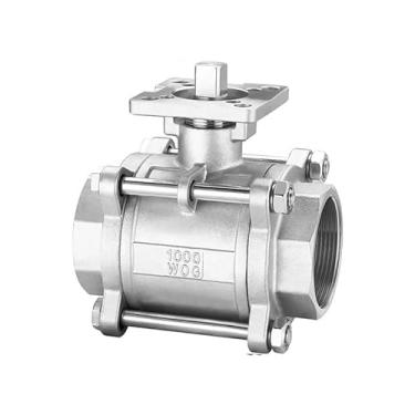 Imagem de 1/10.2 cm 3/20.3 cm 1/5.1 cm 3/10.2 cm 2.5 cm SS304 aço inoxidável plataforma alta três peças válvula de esfera rosca fêmea DN8/DN10/DN15/DN20/DN25 WWECCQIJ (2.5 cm)