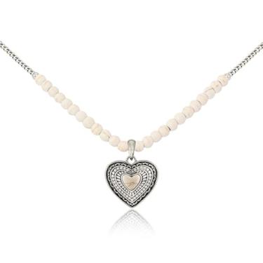 Imagem de Montana West Colar Wrangler com pingente de coração turquesa banhado a ouro ocidental cowgirl cowboy joia clássica moderna, Cobre, Turquesa