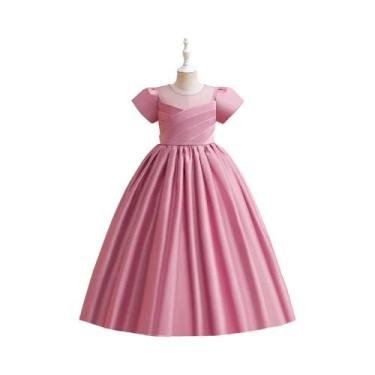 Imagem de Vestido Longo Branco Para Meninas, Elegante Vestido De Dama De Honra P