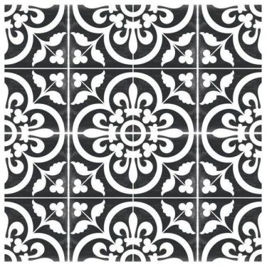 Imagem de Adesivo Piso Colacomigo Ladrilho Branco Preto Antiderrapante