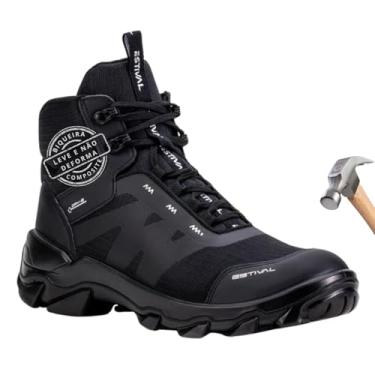 Imagem de Estival Bota Masculina HB7000 All Black - Botas E Coturnos Em Tecido Sintético, Biqueira Composite, Colarinho Acolchoado, Absorção De Impacto, Bota de Segurança 700g, Tamanhos 34-44