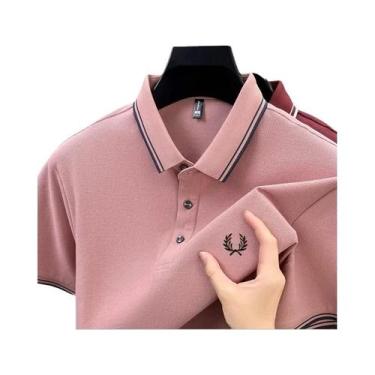 Imagem de Camisa Polo Masculina De Verão Designer Bordada 100% Algodão Puro Conf