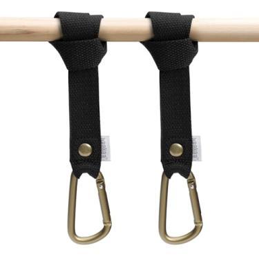 Imagem de haakaa Ganchos universais para carrinho de bebê, antiderrapantes com abertura com uma mão, ganchos multiuso para bolsas de fraldas, mochilas, bicicletas e carrinhos de compras - preto, pacote com 2