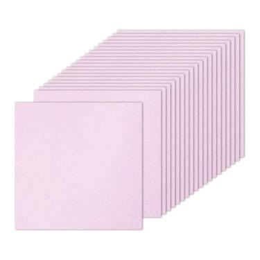 Imagem de PATIKIL 20 folhas de papelão rosa claro com glitter, 25,4 x 25,4 cm, papel quadrado bri...