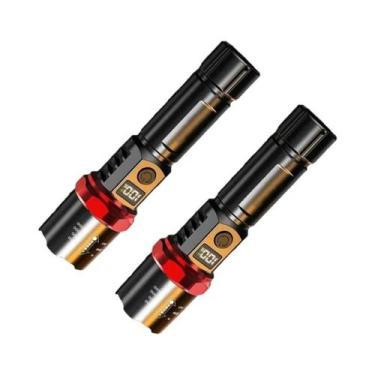 Imagem de Lanterna LED Recarregável Com Display E Zoom Telescópico Para Camping,