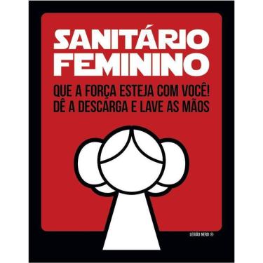 Imagem de Placa De Banheiro Feminino - Princesa Rebelde  36X46 
