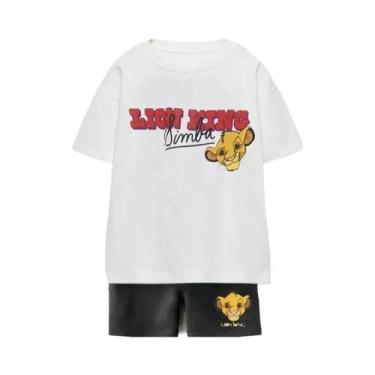 Imagem de Conjunto De Camiseta E Shorts Infantil Do Rei Leão, Roupa Esportiva Ca