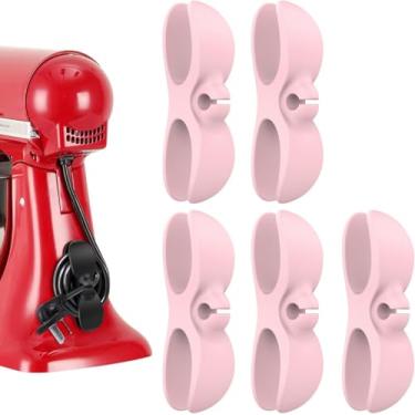 Imagem de 5 clipes organizadores de cabos – Gerenciamento eficiente de fios de utensílios de cozinha, envoltório seguro de cabos para fritadeiras e cafeteiras, organizador de cabos de eletrodomésticos