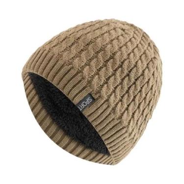 Imagem de Gorro De Malha Unissex Com Forro De Pelúcia, Quente E Estiloso Para Ou