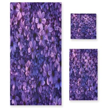Imagem de xigua Conjunto de toalhas de banheiro buquê de flores absorventes macias 3 peças toalha de banho toalha de mão toalhas decorativas para banheiro, academia, hotel, praia, piscina