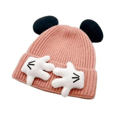 Imagem de Gorro De Lã Quente De Inverno Para Crianças Com Orelhas De Rato, Boné 