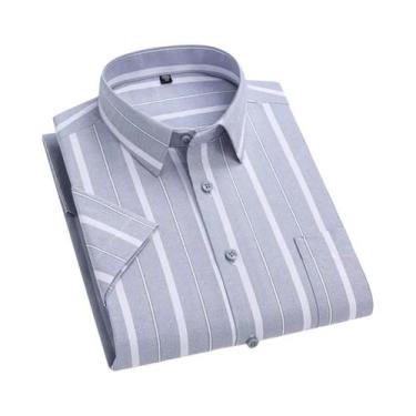 Imagem de Camisa Oxford Masculina De Manga Curta E Longa Tamanhos Grandes 10XL 1