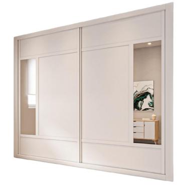 Imagem de Guarda Roupa Paris Plus Móveis Europa Branco Acetinado/nogueira