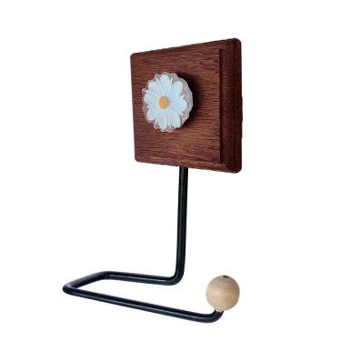 Imagem de Kit Banheiro 3 Peças Toalheiro Cabideiro Porta Papel Papel Com Flores Coloridas Cor Branco