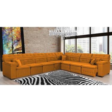 Imagem de Sofá Magno 4.57x3.32m De Canto, Retrátil E Reclinável - Terra